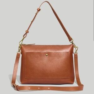 Madewell Transporter English Saddle Leather Shoulder Bag